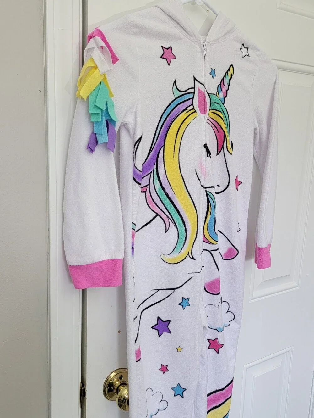 Stay Up Late Unicorn One Piece Half Zip Hooded Pajamas Size 8 Fantasy Magic